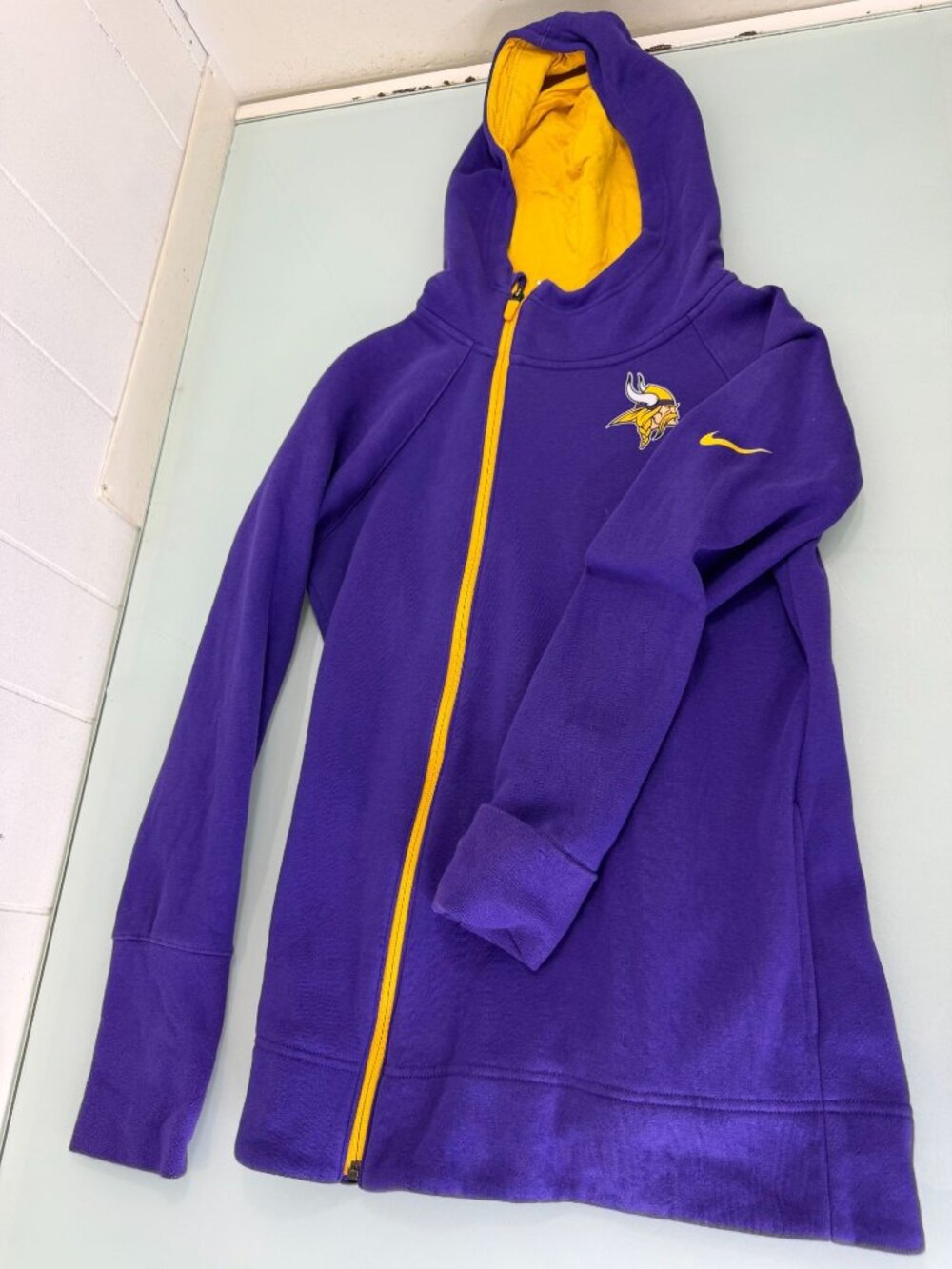 Nike Minnesota Vikings Hoodie Women's Small S Asymmetrical Raglan Full-Zip